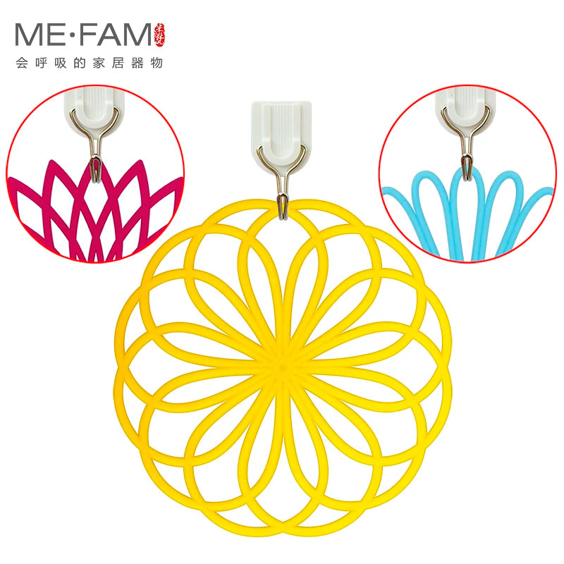 New Silicone Trivet Mat Geometric Flower Woven Pads Durable Insulated Non Slip Heat Resistance Placemat Table Protect Decoration