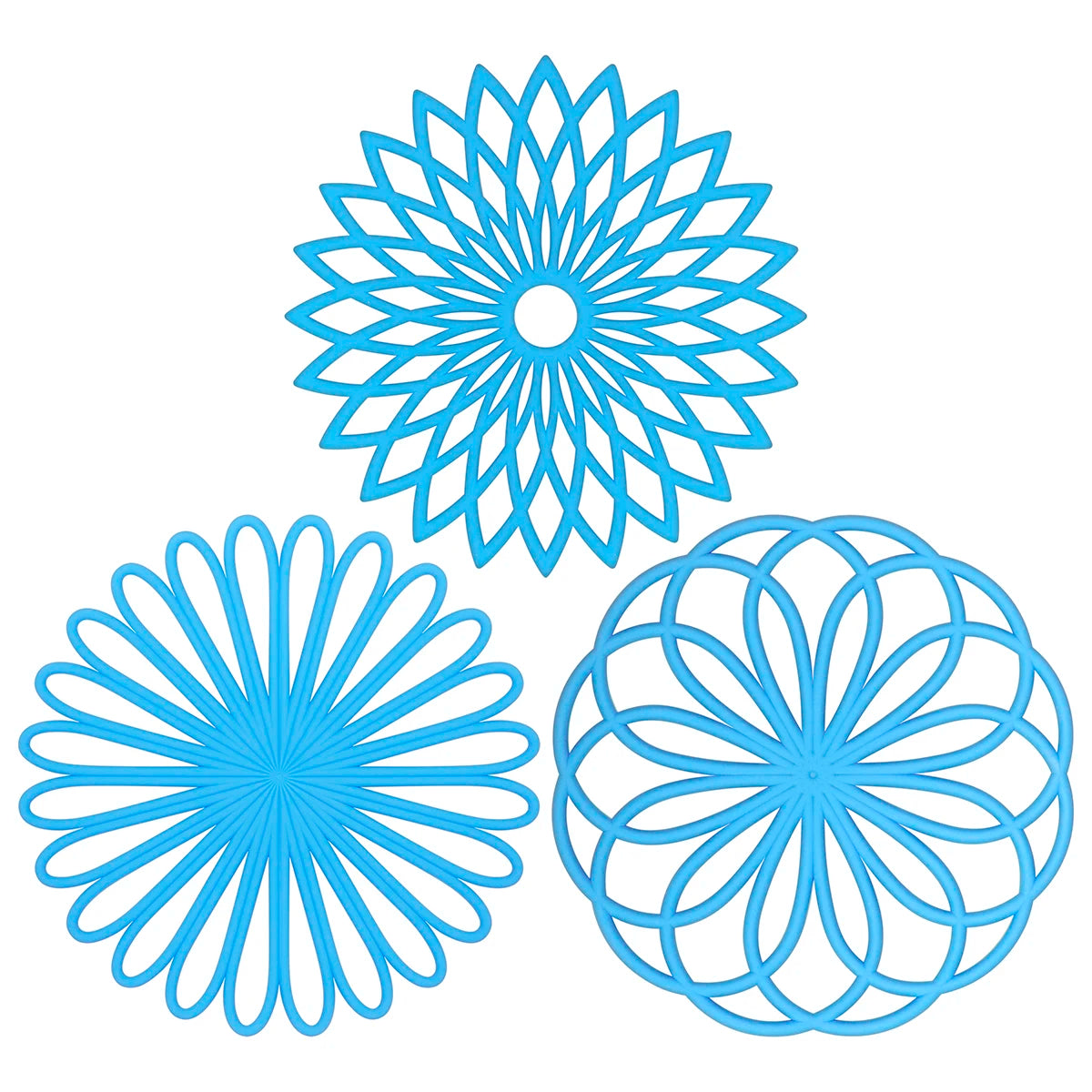 New Silicone Trivet Mat Geometric Flower Woven Pads Durable Insulated Non Slip Heat Resistance Placemat Table Protect Decoration