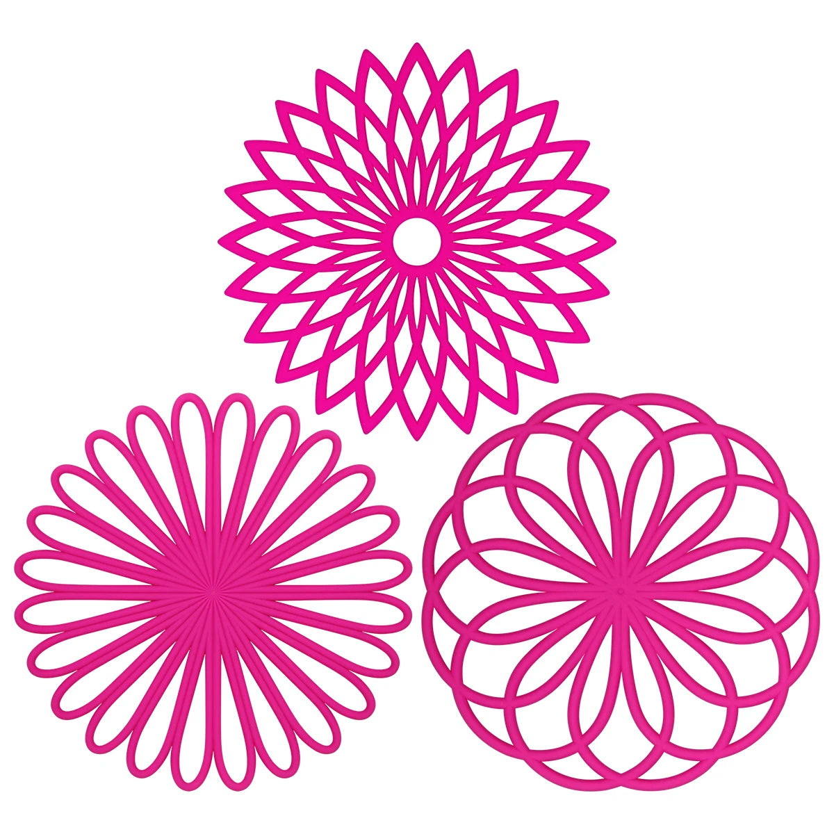 New Silicone Trivet Mat Geometric Flower Woven Pads Durable Insulated Non Slip Heat Resistance Placemat Table Protect Decoration