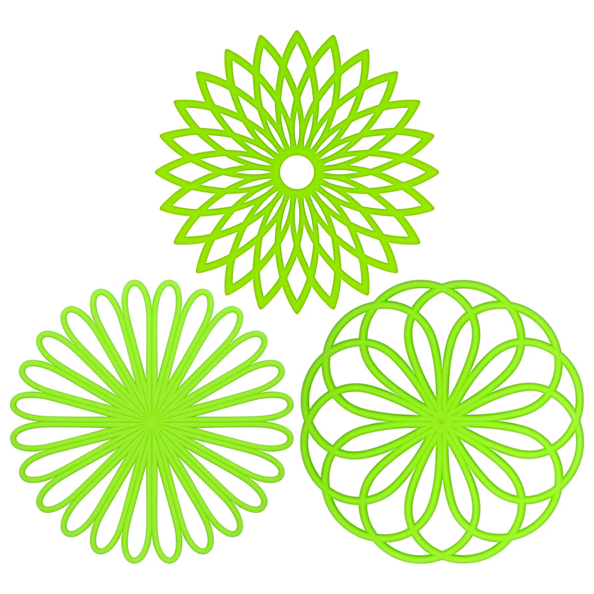 New Silicone Trivet Mat Geometric Flower Woven Pads Durable Insulated Non Slip Heat Resistance Placemat Table Protect Decoration