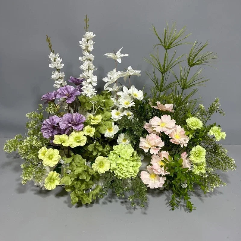 Simulation Wedding Silk Flower Earth Row Flower High Flower Stage Wedding Road Huide Event Party Layout Floor Flower Arrangement