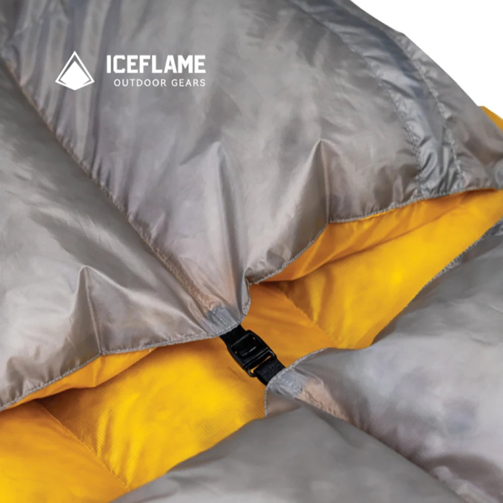 Ice Flame NXT 3 Season Summer Quilt Outdoor Camping Equipment Sleeping Bag Ultralight Gray Duck Down Thermal Hiking Backpacking