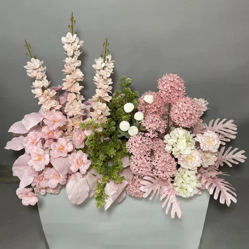 Simulation Wedding Silk Flower Earth Row Flower High Flower Stage Wedding Road Huide Event Party Layout Floor Flower Arrangement