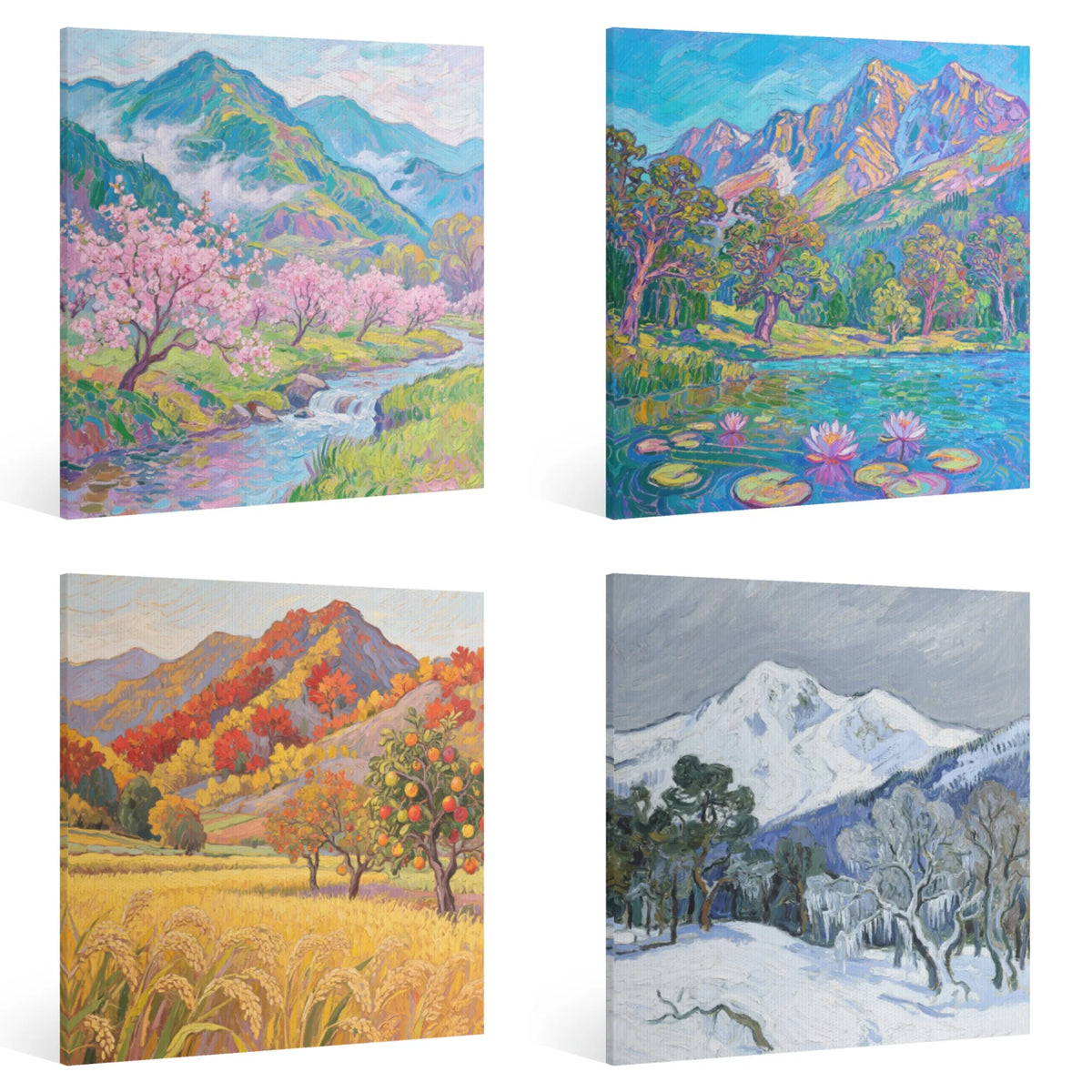 The Four Seasons Canvas Oil Painting HD Print Wall Art Poster Gallery Art Prints Picture Photos for Living Room Home Decor Gift