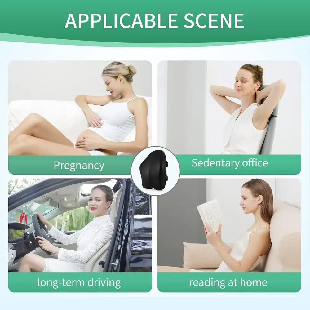 Ergonomic Lumbar Pillow for Desk and Car Seats: Supportive Cushion for Back Pain Relief