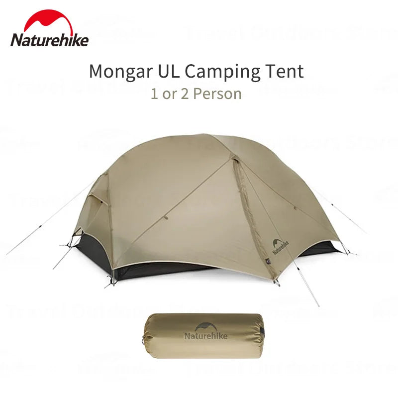 Naturehike Mongar UL Camping Tent 15D Nylon Lightweight 1 or 2 People 3 Seasons Tent Waterproof Portable Outdoor Tent With Mat
