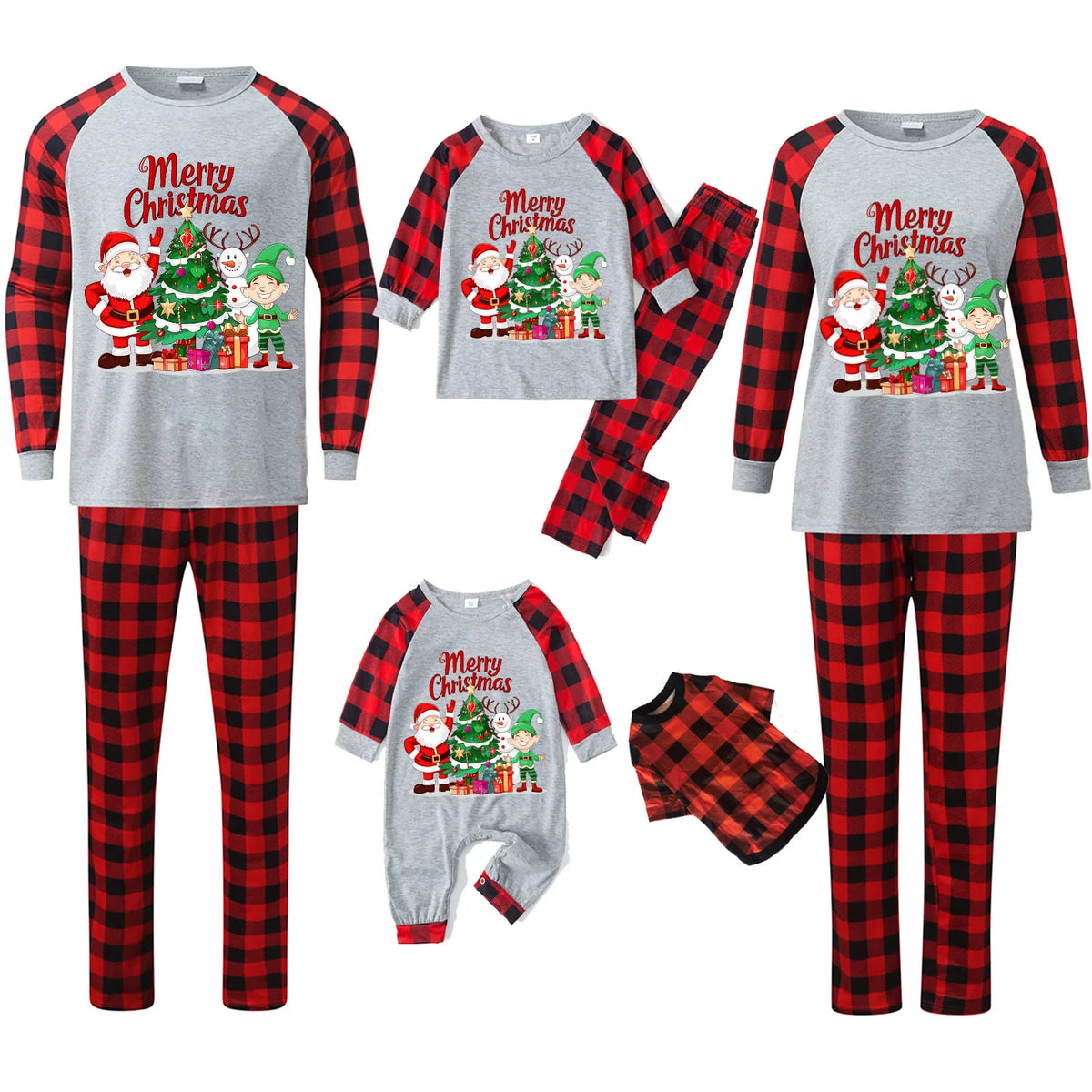 Merry Christmas Print Family Matching Pajamas Set Full Sleeve O Neck 2 Pieces Suit Sleepwear Xmas Gift Holiday Look Wear Pyjamas