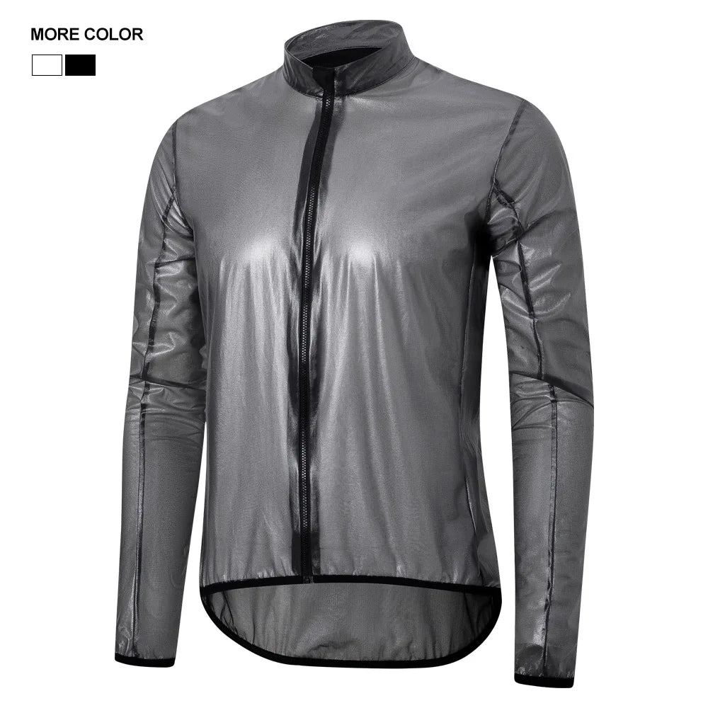 Hiserwa Ultralight Cycling Rain Jacket Waterproof Windproof Reflective Bike Jacket Breathable Packable Outdoor Riding Hiking