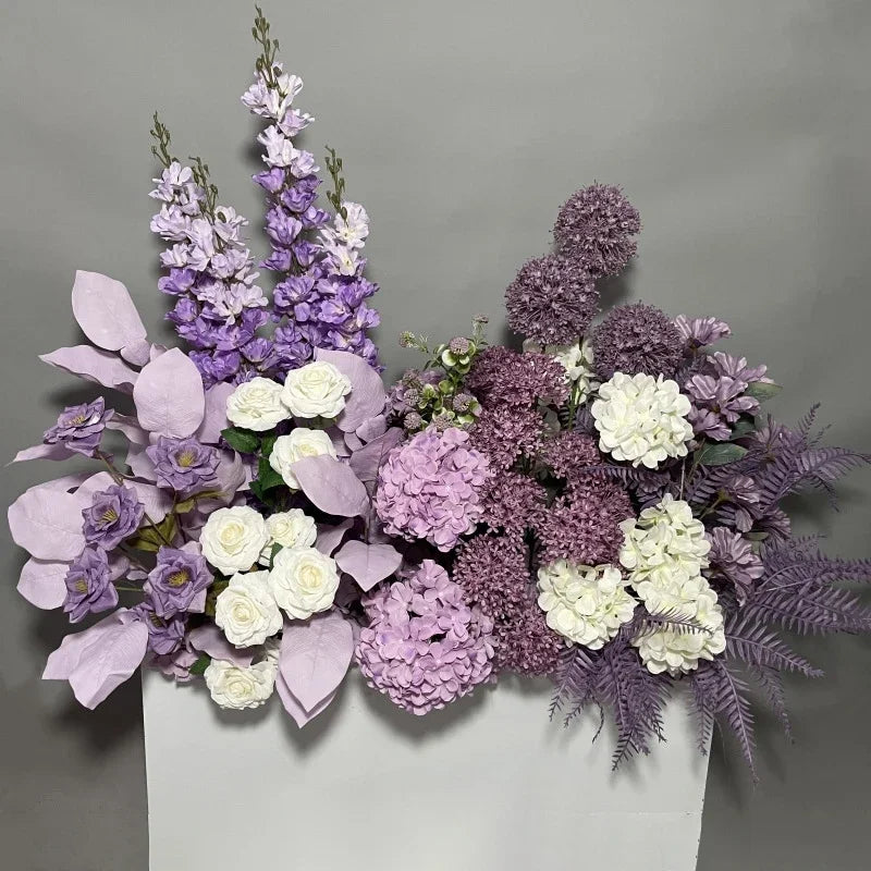 Simulation Wedding Silk Flower Earth Row Flower High Flower Stage Wedding Road Huide Event Party Layout Floor Flower Arrangement