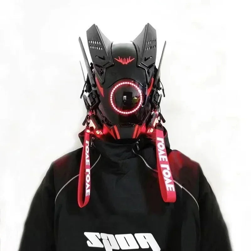 Cyberpunk Helmet Shinobi Mask Robot Samurai Mask Cosplay Techwear Cyber Punk Hi-Tech Helmet Armor Futuristic Toys Christmas Gift