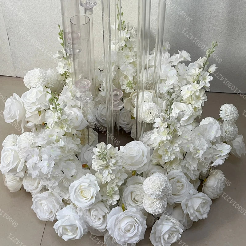 70/50/40/30/20cm New Wedding Table Centerpiece Flower Wreath, Candlestick Decor, Rose, Green Leaf, Floral Arrangement, Christmas