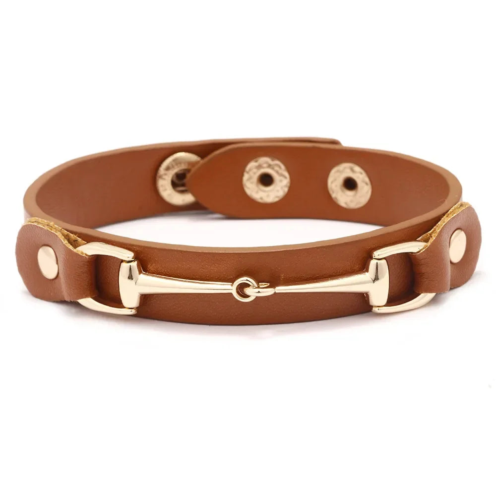 Kirykle High Quality PU leather Bracelet for women Candy Color Double Layer Punk Style Charms Leather Bangle Christmas Gift