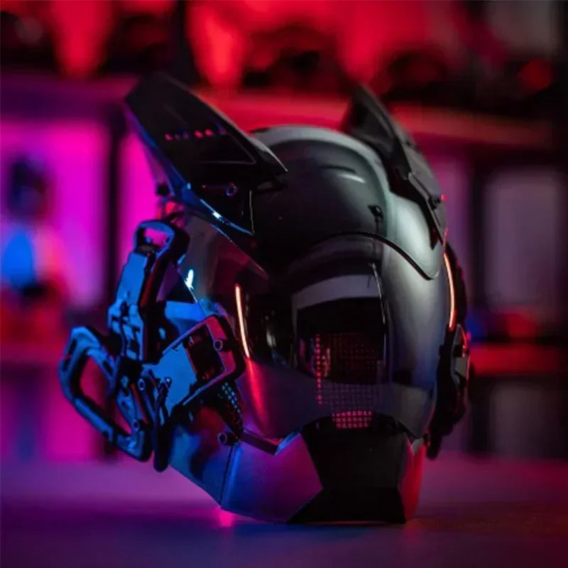 Cyberpunk Helmet Shinobi Mask Robot Samurai Mask Cosplay Techwear Cyber Punk Hi-Tech Helmet Armor Futuristic Toys Christmas Gift