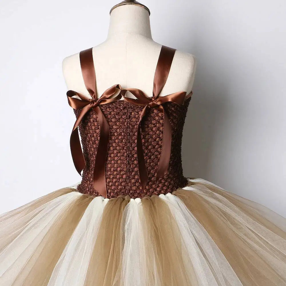 Cute Toddler Girl Giraffe Dress Cartoon Animal Performance Costume Set for Kids Halloween Costumes Girls Christmas Tutu Dresses