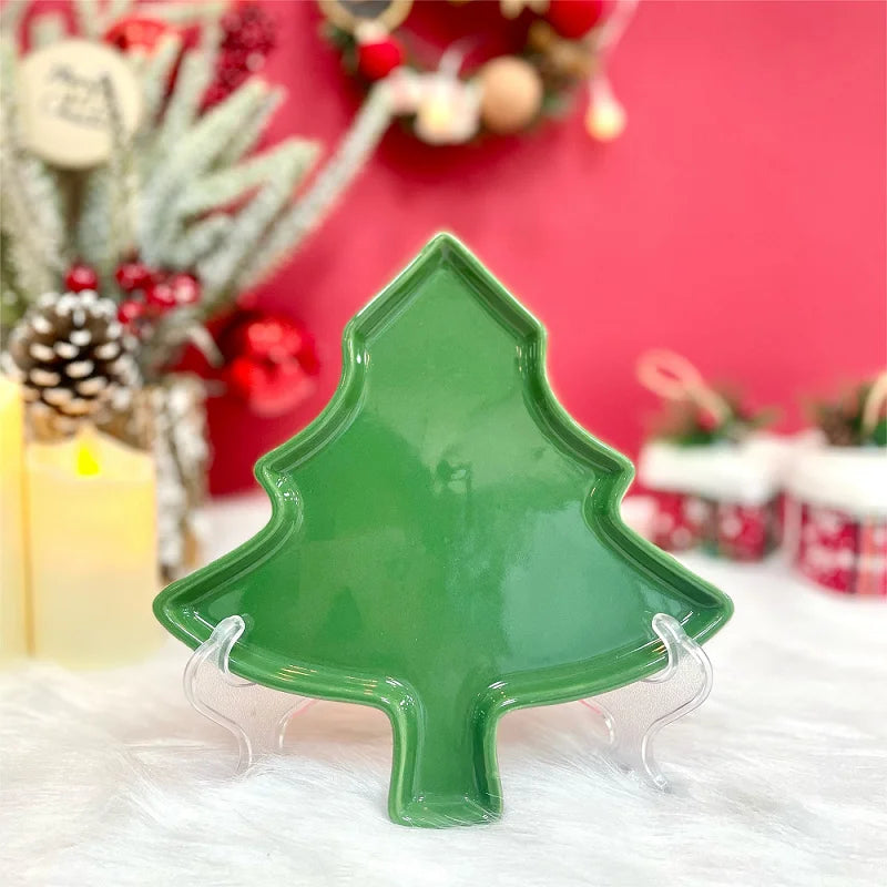Ceramic Christmas Coffee Mug Cup Teapot Tree Plate Candy Dish Cake Tray Nordic Party Kitchen Tableware Drinkware Gift Decor