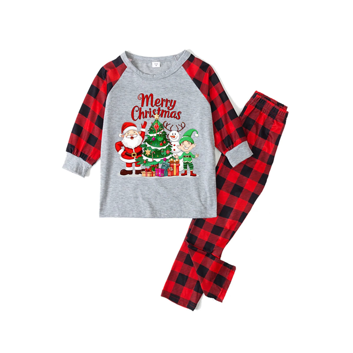 Merry Christmas Print Family Matching Pajamas Set Full Sleeve O Neck 2 Pieces Suit Sleepwear Xmas Gift Holiday Look Wear Pyjamas