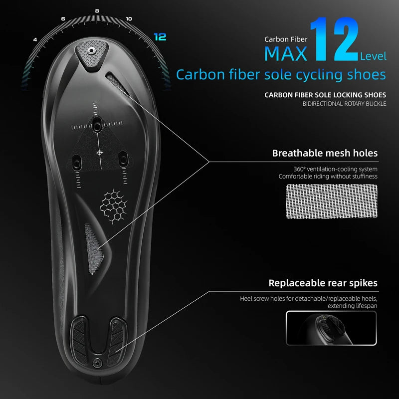 WEST BIKING Road Cycling Shoes Spd Speed Cycling Sneaker Cleat Shoes Bike Outdoor Footwear Self-Locking Cycling Flat Pedal Shoes