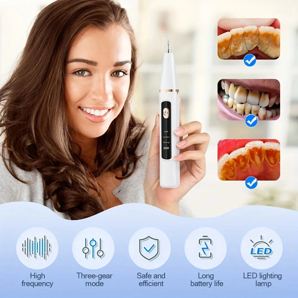 Cloud Prime Electric Ultrasonic Teeth Tartar Cleaner Dental Scaler Tool for Oral Care Teeth Whitening Stain & Plaque Removal For Christmas And New Year Gifts