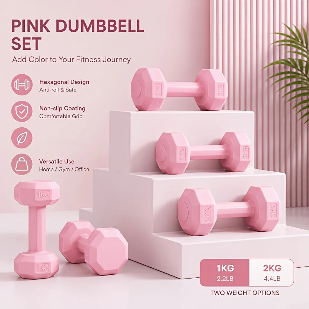 Women's Multifunctional Dumbbell Set - Perfect for Home and Gym Workouts, Arm Training and Yoga - Durable PP Material, Mixed Colors