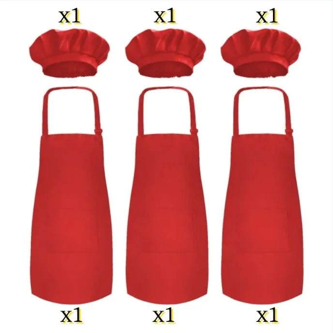 6-12 Pack Kids Painting Aprons with 2 Pockets Adjustable Chef Art Apron for Cooking Baking Painting Crafting Christmas Party
