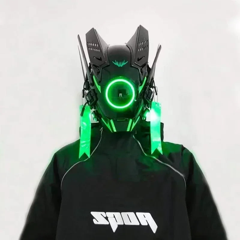 Cyberpunk Helmet Shinobi Mask Robot Samurai Mask Cosplay Techwear Cyber Punk Hi-Tech Helmet Armor Futuristic Toys Christmas Gift