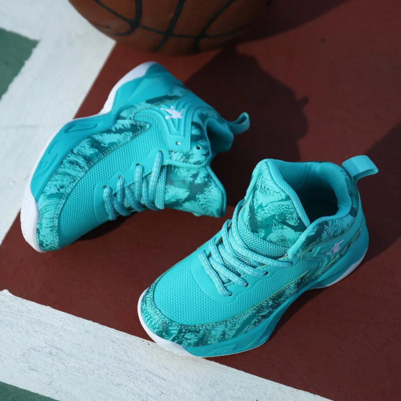 2025 Basketball Shoes for Kids Sneakers New Boys Brand Thick Sole Non-slip Children Sports Shoes Child Boy Basket Trainer Shoes