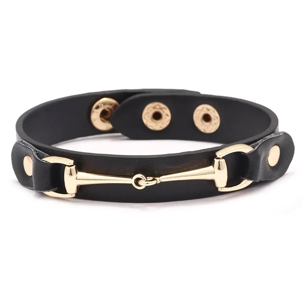 Kirykle High Quality PU leather Bracelet for women Candy Color Double Layer Punk Style Charms Leather Bangle Christmas Gift