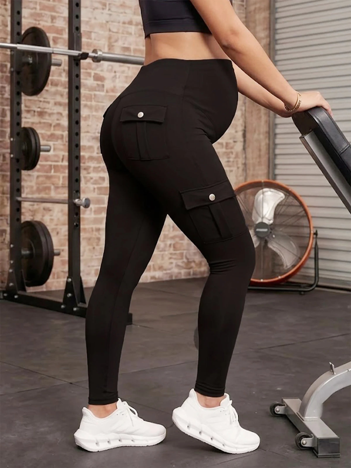 Maternity Clothing Leggings with Pockets Yoga Sports Pants Autumn Women's Casual Stretch Maternity Pants
