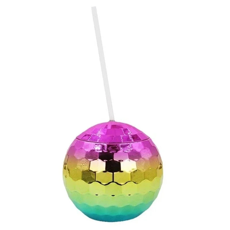 Disco Ball Cup Electroplated Round Plastic Drink Tumbler Party Centerpiece Bar Decor For Teens Women Kids Christmas Birthday