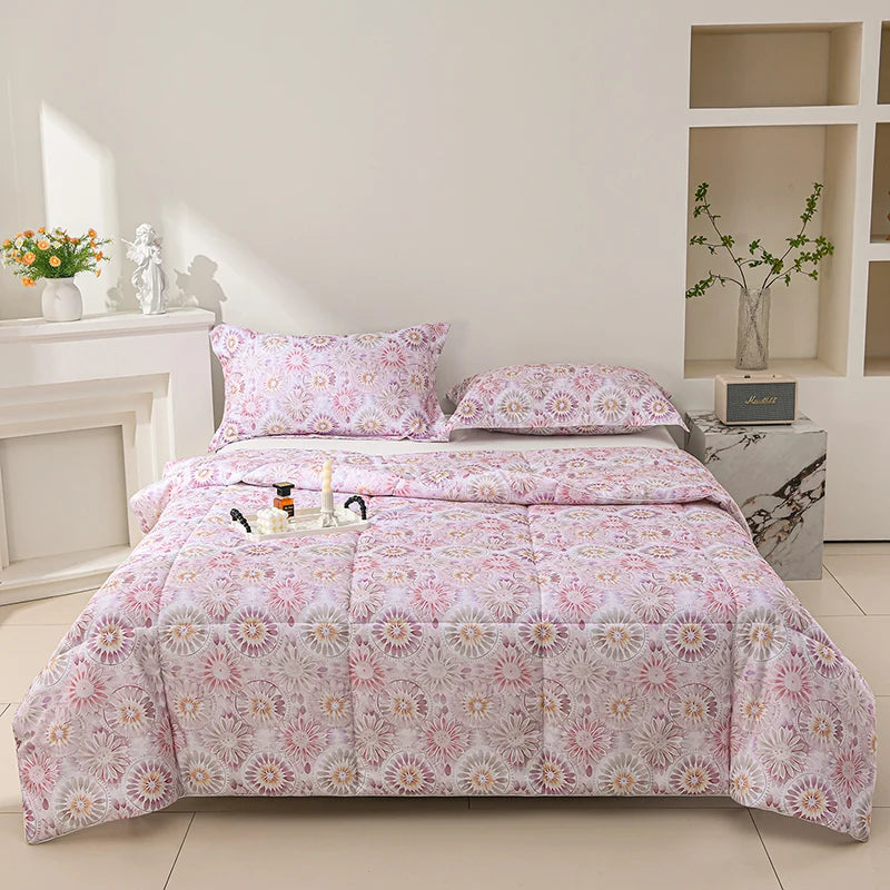 Soft Cloud-feeling Summer Duvet Thin Skin-friendly Breathable Comforter Cool Refreshing Blanket Lightweight Single Double Quilt