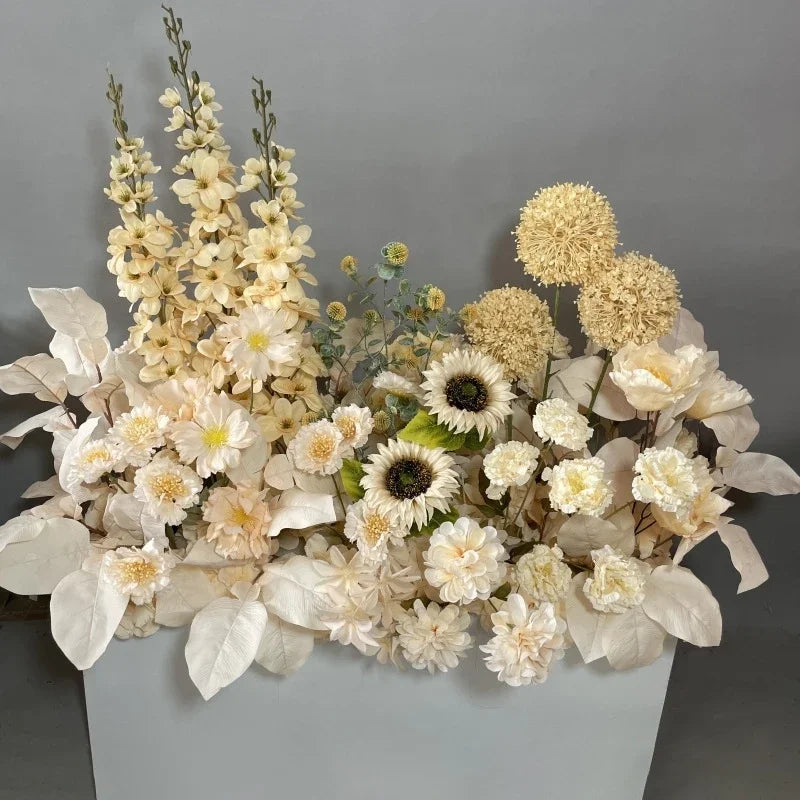 Simulation Wedding Silk Flower Earth Row Flower High Flower Stage Wedding Road Huide Event Party Layout Floor Flower Arrangement