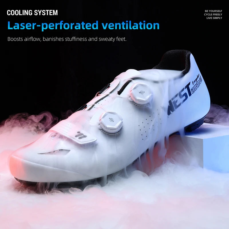 WEST BIKING Road Cycling Shoes Spd Speed Cycling Sneaker Cleat Shoes Bike Outdoor Footwear Self-Locking Cycling Flat Pedal Shoes