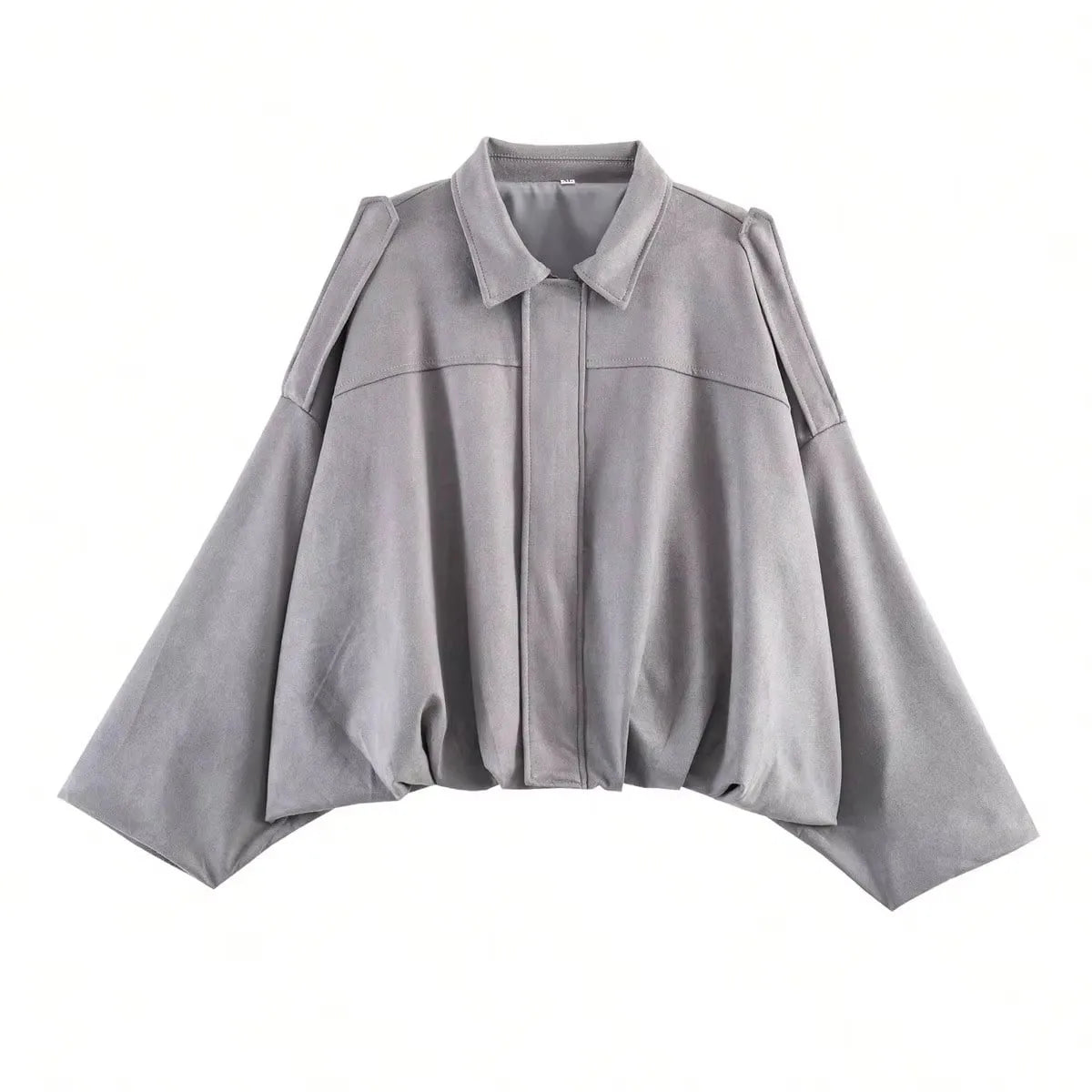 HH Women Elegant Party Jacket Loose Casual Office Coat Lapel Zipper Long Sleeve Vintage Autumn Vacation Winter Solid Outerwear