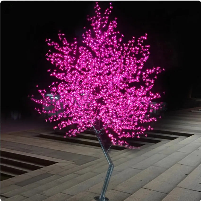 Waterproof Artificial LED Cherry Tree Night Light 1.5M-3M New Year Christmas Wedding Garden Decoration Light