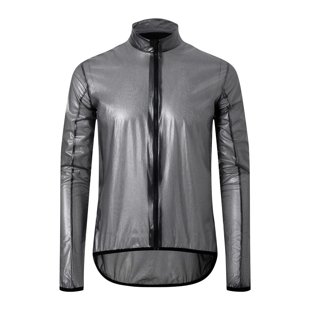 Hiserwa Ultralight Cycling Rain Jacket Waterproof Windproof Reflective Bike Jacket Breathable Packable Outdoor Riding Hiking