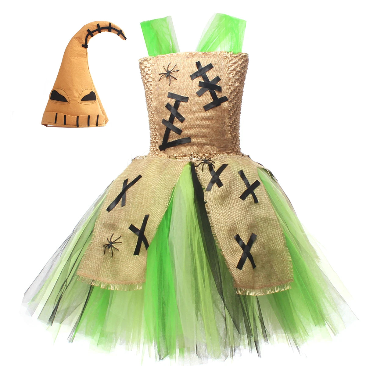 Disguise Oogie Boogie inspired Girls Tutu Dress with Hat Nightmare Then Christmas Stage Costume Kids Halloween Fancy Clothing