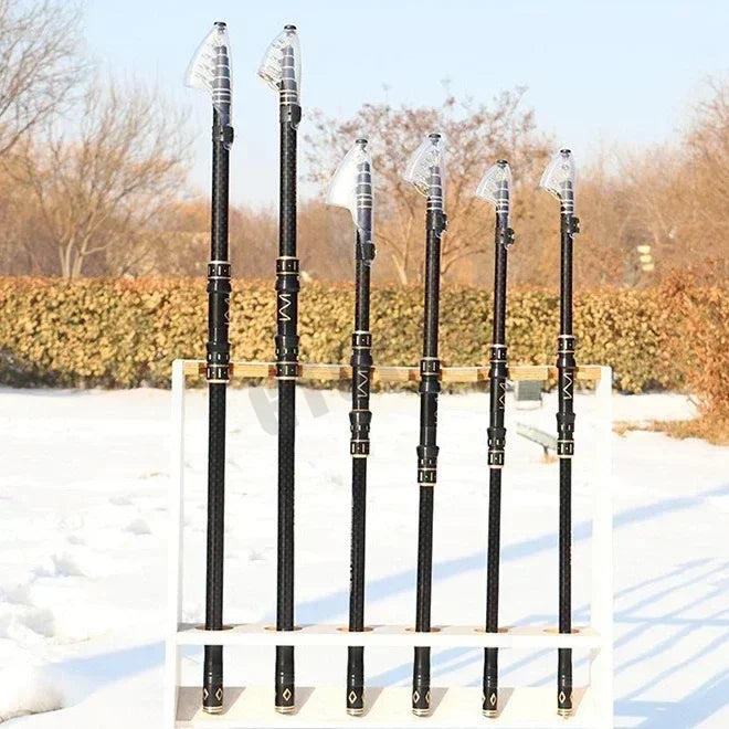 2.1m-4.5m Telescopic Fishing Rod Travel Surf Rod Spinning Power 10-250g Distance Throwing Pole High Carbon Baitcasting Rod