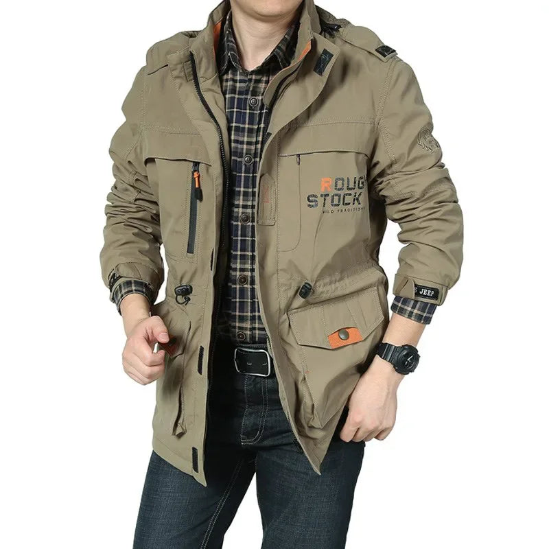 Autumn Male Outdoor Casual Charge Clothes Middle-aged Jacket Large Size Waterproof Breathable Men's Jacket Motorcycle Jackets