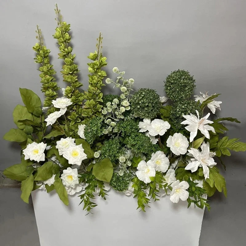Simulation Wedding Silk Flower Earth Row Flower High Flower Stage Wedding Road Huide Event Party Layout Floor Flower Arrangement