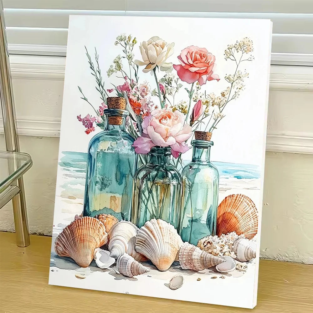 Floral Scenery Diy Art Paint By Numbers For Adult Craft Kit HandPainted On Canvas Valentines Gift Home Decor