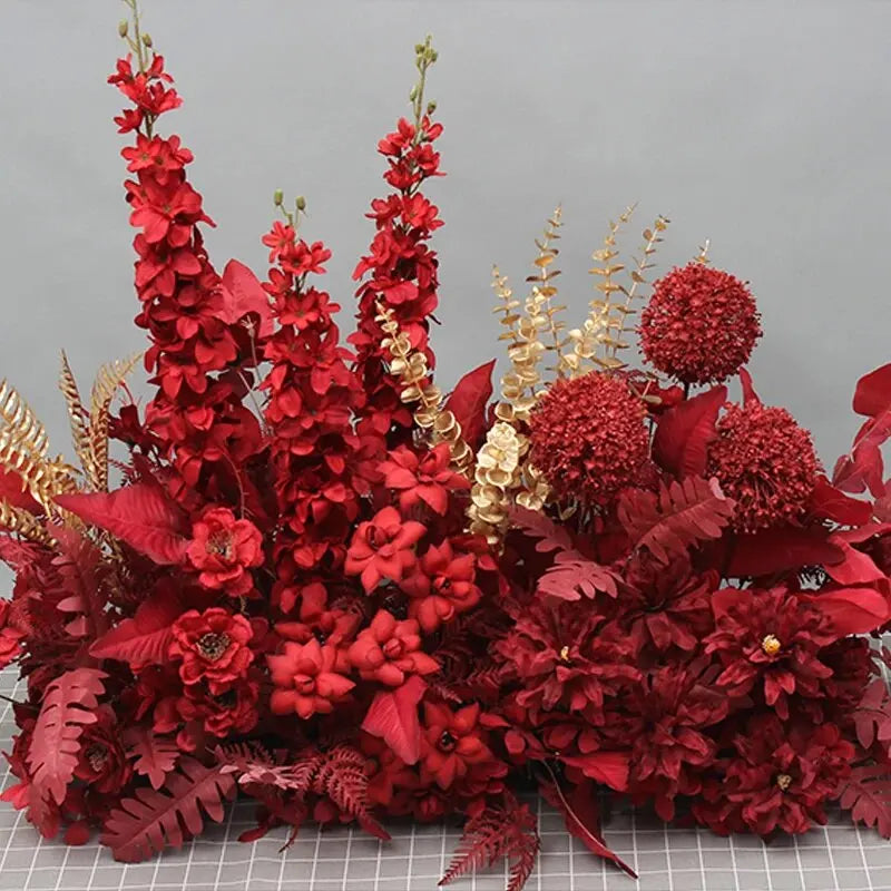 Simulation Wedding Silk Flower Earth Row Flower High Flower Stage Wedding Road Huide Event Party Layout Floor Flower Arrangement