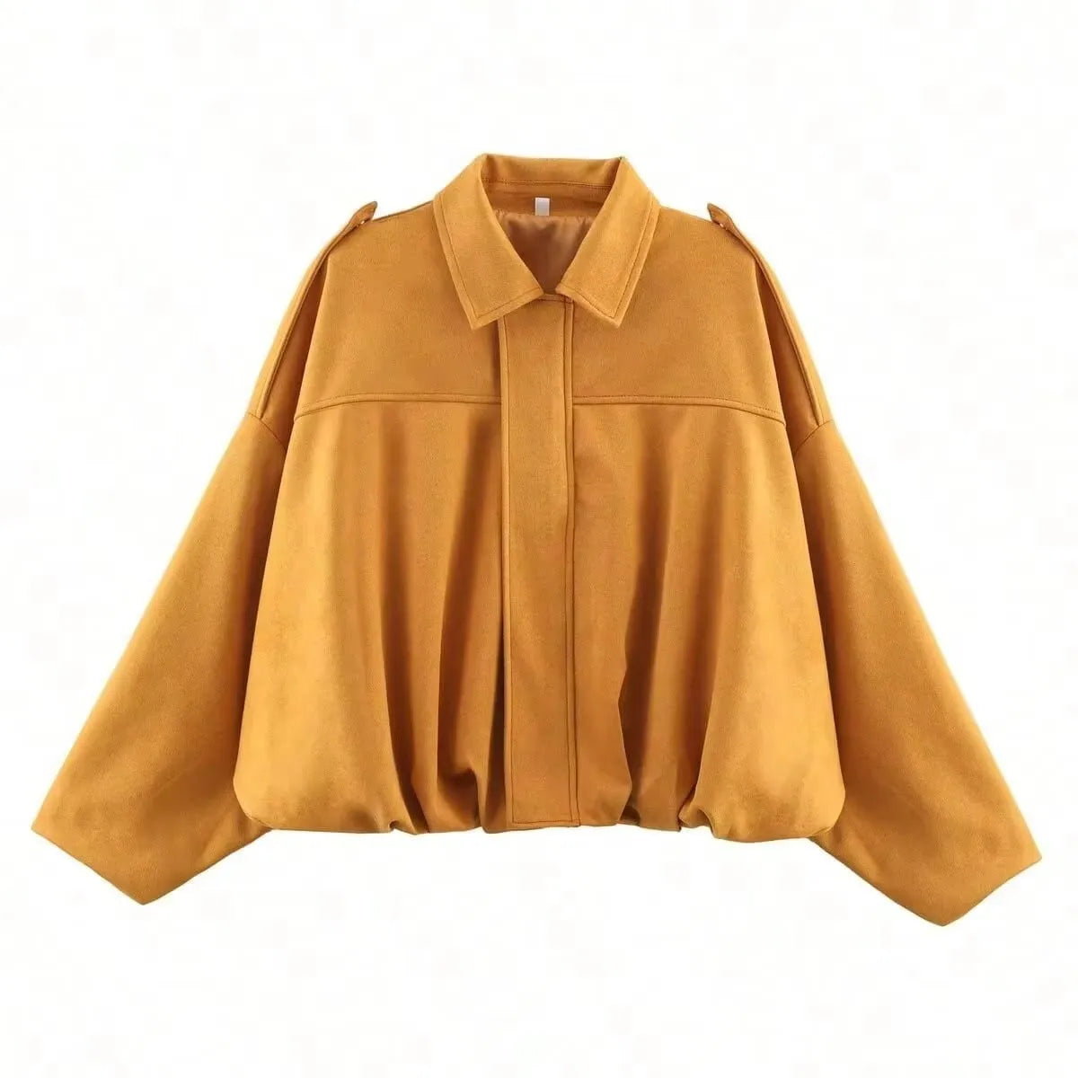 HH Women Elegant Party Jacket Loose Casual Office Coat Lapel Zipper Long Sleeve Vintage Autumn Vacation Winter Solid Outerwear