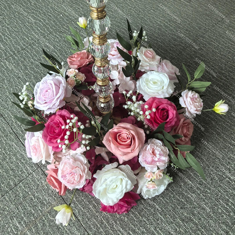 70/50/40/30/20cm New Wedding Table Centerpiece Flower Wreath, Candlestick Decor, Rose, Green Leaf, Floral Arrangement, Christmas