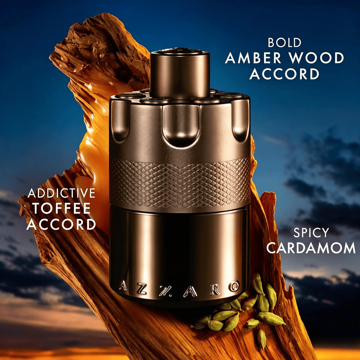 Azzaro The Most Wanted Eau De Parfum Intense - Warm Amber Cologne for Men Fragrance with Cardamom, Caramel & Woody Amber - Long Lasting - Magnetic Mens Scent Perfect for Cool Evenings