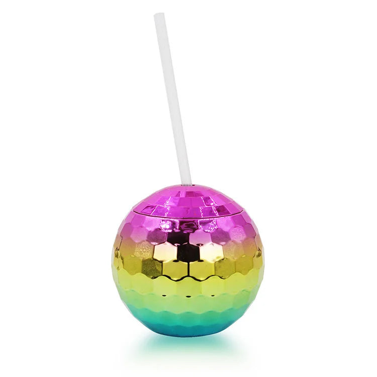 Disco Ball Cup Electroplated Round Plastic Drink Tumbler Party Centerpiece Bar Decor For Teens Women Kids Christmas Birthday