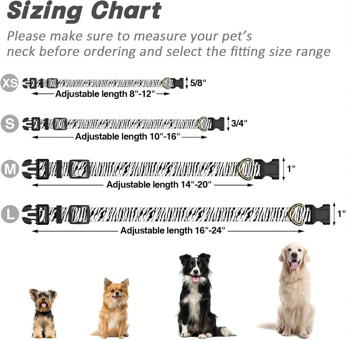 Reflective Dog Collar For Large Dogs, Cute Boho Adjustable HeavyDuty Nylon Puppy Collar For Boy And Girl Female, Soft Pet Acces