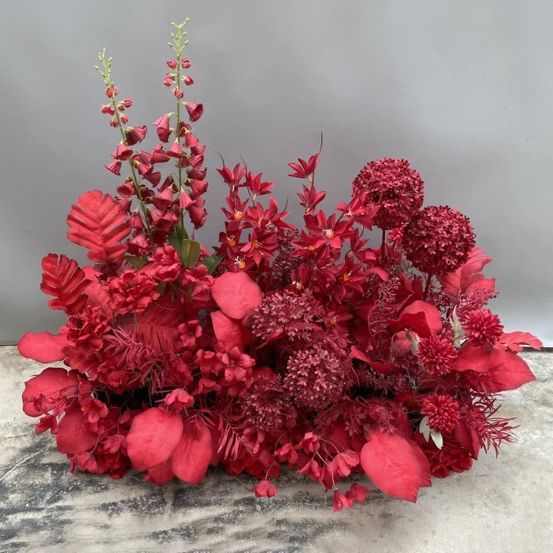Simulation Wedding Silk Flower Earth Row Flower High Flower Stage Wedding Road Huide Event Party Layout Floor Flower Arrangement