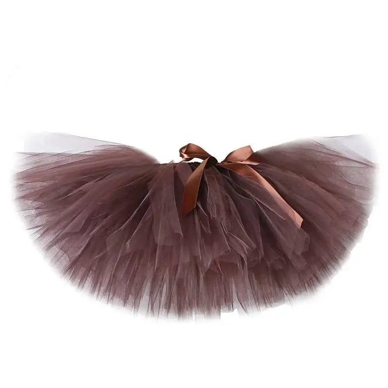 Brown Bear Tutu Skirt Outfit for Baby Girls Christmas Halloween Costumes Children Animal Skirts Girl Birthday Dance Tutus 0-14Y