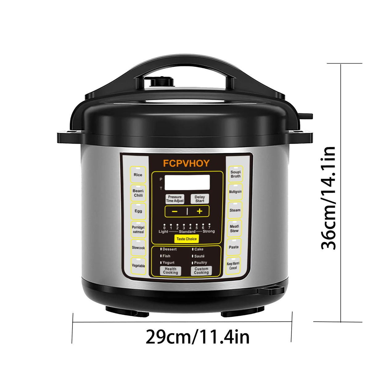 Electric Pressure Cooker 6 Qt 9-in-1 Instant Multi Cooker with Safer Venting Design Stainless Steel 304 Liner for Rice S