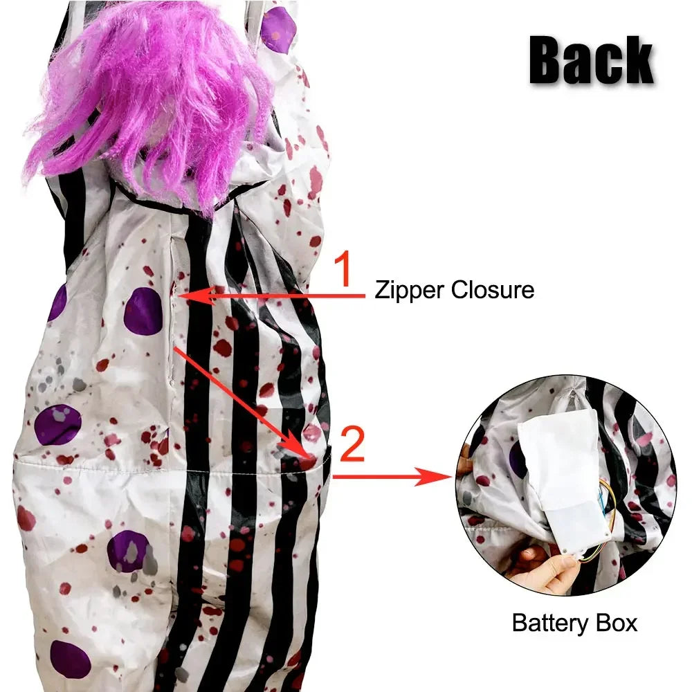 1PC Halloween Hanging Pumpkin Head Decoration with Scary Sounds - Fabric, for Hanging Decor, Celebrates Halloween, Christmas